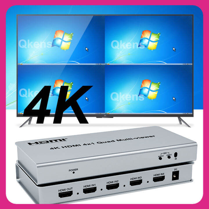 4K HDMI Quad Multiviewer 4x1 HDMI Screen Segmentation Multi Screen