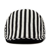 CNTANG Beret หมวกผู้ชาย Vintage Stripes ลายสก๊อตผ้าฝ้าย Visor หมวกแบนแฟชั่น Sun หมวกสำหรับสตรีฤดูร้อน Berets บางสไตล์ New