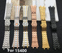 kuiwer 21มม. 26มม. สีเงินสีดำทองสร้อยข้อมือเหล็กสแตนเลสสำหรับ Audemars Piguet ไม้โอ๊คแบบรอยัลสายสายนาฬิกาข้อมืออุปกรณ์เสริมสำหรับ15400