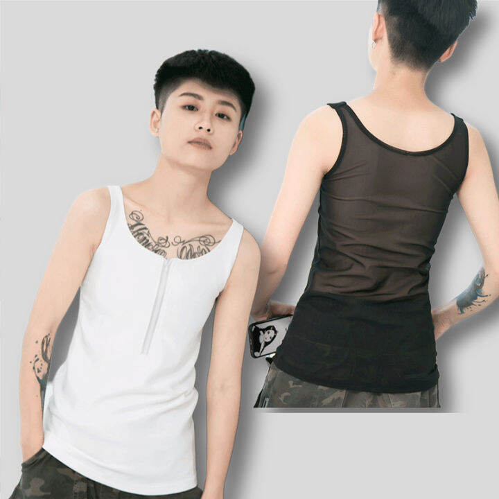 Women Chest Binder Tomboy Camisoles Undershirts Fit Slim Singlet Breast Binder Trans Tank Top