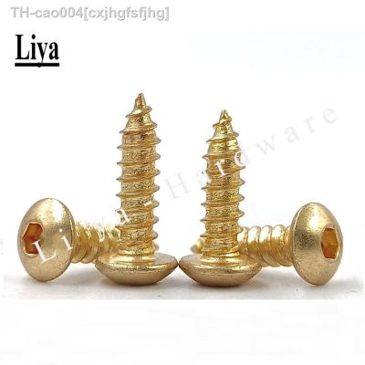 10pcs M3 M4 Titanium Plating Gold Hexagon socket tapping screw with half round head and mushroom head