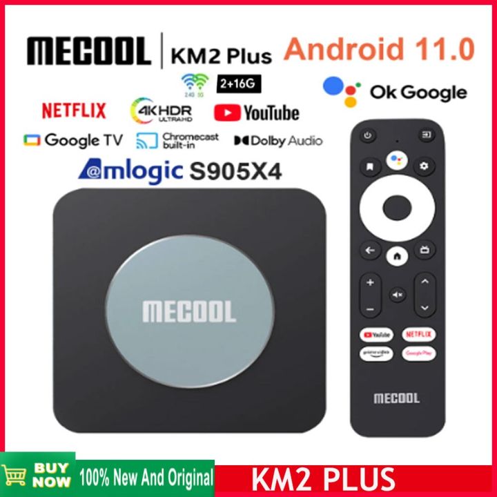 MECOOL KM2 Plus Android 11 TV Box 2G 16G S905X4-B Wifi BT5.0 4K HDR Prime  Video 