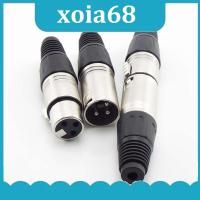 xoia68 Shop 3 Pin 4 pin core XLR power Connector Adapter male female Audio Cable MIC Plug Jack Cannon Terminals Microphone Wire