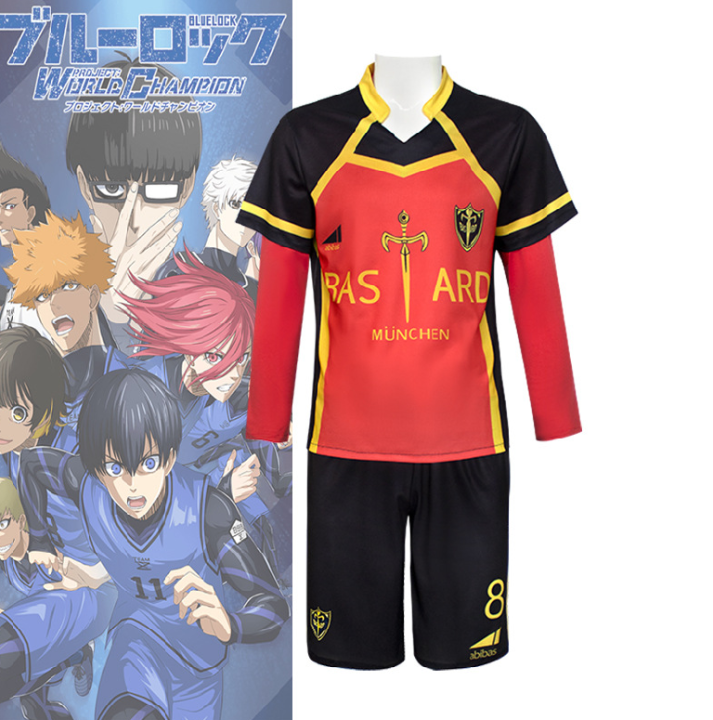 Blue Lock Jersey Anime Cosplay Top Shorts Sportswear Costume Isagi Yoichi Kaiser Germany Team