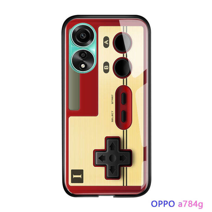 ggk-เคส-nokia-วินเทจคลาสสิกสุดสร้างสรรค์สำหรับ-oppo-a78-4g-ลายบอยเกมแพดดีไซน์ฝาครอบเคสใส่โทรศัพท์กระจกนิรภัยมันวาวกันกระแทก