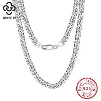 《 DTOU Fashion 》 Rinntin อิตาเลี่ยน925เงินสเตอร์ลิง3.6มม. Diamond-Cut Cuban Link Chain สร้อยคอผู้หญิงผู้ชายเงินคอเครื่องประดับ SC36