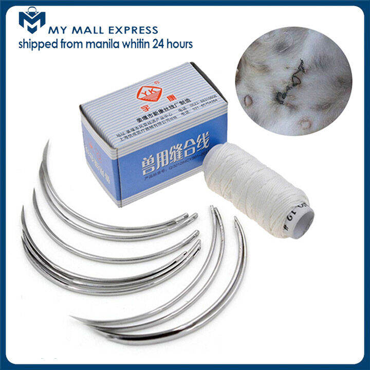 Veterinary Suture thread and needle kit 10pcs Stainless steel suture