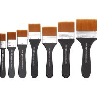 Professional Flat Tip Paint Brush Soft For Oil Acrylic Wall Painting Nylon Watercolor Paint Tools Drawing Supplies Artist Brushes Tools