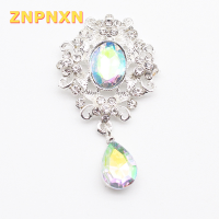 ZNPNXN เข็มกลัดฐานแบนขนาด50x31มม. จี้อะคริลิคเครื่องประดับเสื้อผ้าทำมือ