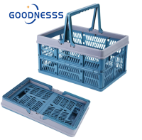 ตะกร้าเก็บของแบบพับได้พร้อมที่จับพับได้สำหรับชั้นวางจัดระเบียบ Multi-Functional Stackable Organizer Pantry Storage Bins For Home Kitchen