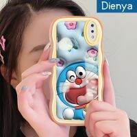 เคส Dienya สำหรับ VIVO Y93 Y93s ลายการ์ตูนดอกไม้3D เคสมือถือกันกระแทกแบบใสนิ่มลายคลื่นโดเรมอนซิลิกาเจลฝาครอบป้องกันโปร่งใสลายกล้องถ่ายรูปที่สร้างสรรค์