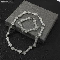 ▧✚ 2022 Bone Necklace Iced Out Crystal Choker Necklaces Hip Hop Bone Element Clavicle Chain Men 39;s Women 39;s Gothic Party Jewelry