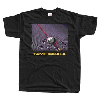 ROUND คอลูกเรือZsxdcf เสื้อยืด พิมพ์ลายการ์ตูนวงร็อค Tame Impala V7 Psycho พลัสไซซ์ สีดํา ของขวัญคริสต์มาส สําหรับผู้ชาย  2HBB