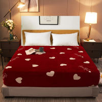 NEW warm Universal Mattress Cover Mink Cashmere Thicken Bed Sheet Pillow Case Winter single bed sheets Dust Cover Protector