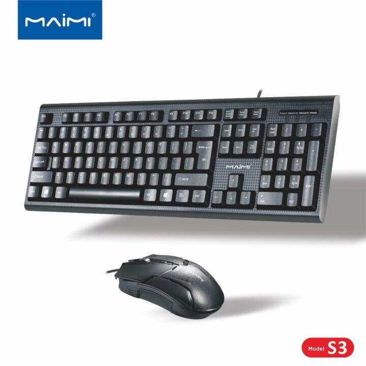 ใหม่-ของแท้-100-สปอตสินค้า-maimi-s3-คีย์บอร์ดพร้อมเม้าส์-keyboard-mouse-คีย์บอร์ดคอมพิวเตอร์-แป้นพิมพ์ออฟฟิศ-คีย์บอร์ดสำนักงาน-รับประกัน1ปี