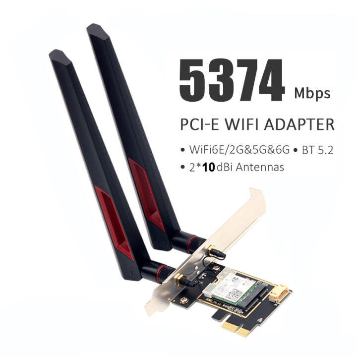 Desktop WiFi 6 In AX210 PCIe WiFi Adapter Bluetooth 5.2 5374Mbps 802