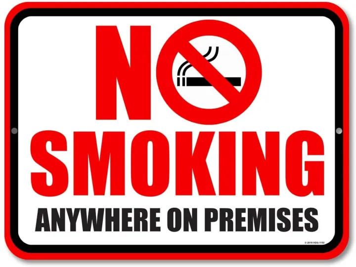 No Smoking Signs No Smoking Anywhere on PremisesbyMetal Aluminum No ...