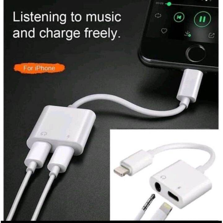 ADAPTER LIGHTNING JACK 3.5MM IPHONE AUDIO JACK DUAL mh 030 [SUPPORT MIC] Lazada Indonesia