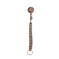 Hot Selling YOUGLE 20Cm Paracord Parachute Cord Rope Monkey Fist Knot Keychain Key Ring With Metal Ball