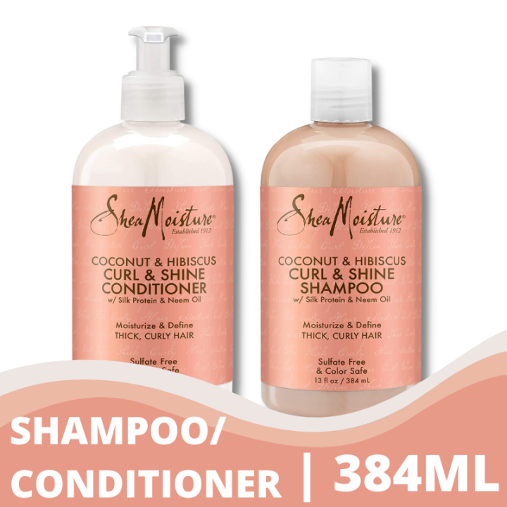 Shea Moisture Shampoo Conditioner Coconut and Hibiscus Series for Curly