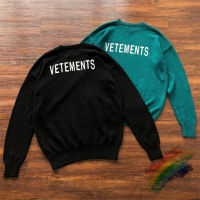 Vetements เสื้อกันหนาวผู้ชายผู้หญิง Crewneck เสื้อกันหนาว High Street ถักเสื้อแขนยาว