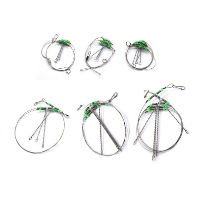 4ขนาด Sea Swivel String ตะขอตกปลา Anti-Winding เหล็กตกปลาทะเล Rigs ผู้นำลวดตะขอตกปลาเครื่องมือตกปลา