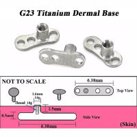 G23 Titanium Flat CZ Crystal Dermal Anchor Piercing Body Jewelry Set เกลียวในพร้อมเสื้อเหล็ก