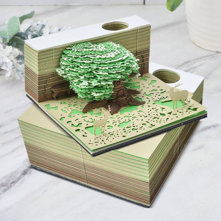 3D Notepad Treehouse 3D Calendar 2024 Memo Pad Block Notes Gift