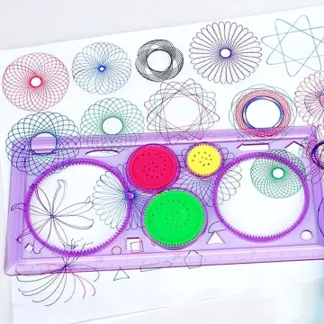 22pcs/set Puzzle Magic Drawing And Painting Tools For Adults Spirograph  Drawing Rulers