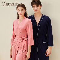 Male and Female Couple Bathrobe Set Bamboo Fiber Tie Dressing Gown Couples Bathrobe Home Wear sleeping Dress Nightgown