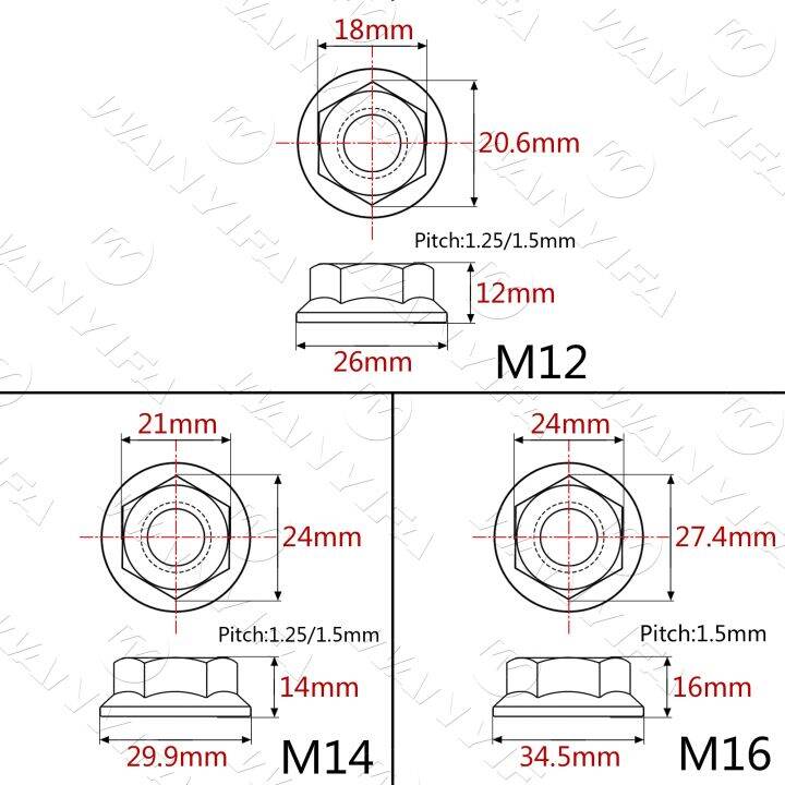 wanyifa-titanium-nut-m5-m6-m8-m10-m12-m14-m16-flange-kacang-untuk-sepeda-motor-mobil