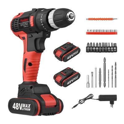 KKmoon ไร้สายไขควง Yuclam ไขควงไฟฟ้าความเร็วสูง Brushless Impact เจาะ LED
25 + 1แรงบิดเพลาแบบยืดหยุ่น3/8นิ้ว Chuck 50Nm
ไขควงสำหรับประกอบเฟอร์นิเจอร์บ้านโครงการ DIY