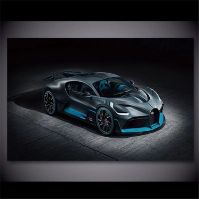 BUGATTI 2018 Chiron รถสปอร์ตสีแดงภาพวาดผ้าใบติดผนังรูปภาพศิลปะพิมพ์ลายภาพวาดบนผืนผ้าใบตกแต่งบ้านสไตล์โมเดิร์นกรอบด้านใน1ชิ้น