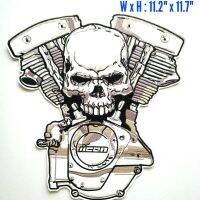 ตัวรีดติดหลังเสื้อขนาดใหญ่ 11"*10.5" นิ้ว Large Wing Racing Skull Biker Iron on patch