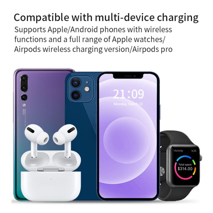 15w-3-in-1-wireless-r-stand-สำหรับ14-13-12-11นาฬิกา-apple-airpods-pro-iwatch-8-7แท่นชาร์จรวดเร็วสถานีพับเก็บได้