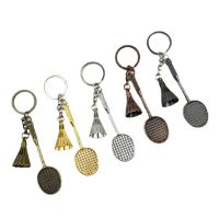 Metal Badminton Racket Keychains Vintage Mini Sports Keyring for Women Men Car Key Chains Backpack Pendant Novelty Gifts