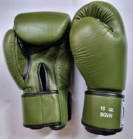 Windy Gloves (8,10, 12,14 oz.) Olive Green Boxing Genuine Leather Sparring MuayThai MMA K1นวมซ้อมมวยไทย วินดี้สปอร์ต สีเขียวมะกอก หนังเเท้ ทำจากโรงงานวินดี้