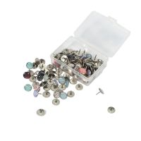 120Pcs Pattern Metal Epoxy Pushpins Office Supplies Diy Photo Album Decoration Scrapbooking Craft Supplies Embellishment Brads