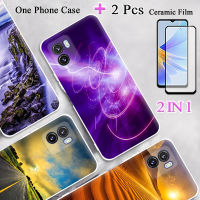 2 IN 1สำหรับเคส Y01 VIVO เคสโทรศัพท์ซิลิโคนพร้อมกระจกแบบเทมเปอร์โค้งป้องกันหน้าจอเซรามิก