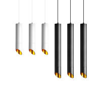 Cylinder Dimmable LED Pendant Lights Long Tube Lamps Kitchen Dining Room Shop Bar Decoration Cord Pendant Lamp Background Lights