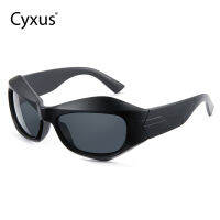 [ใหม่] Cyxus Polarized Shades สำหรับผู้หญิงผู้ชายรูปหลายเหลี่ยมกรอบแว่นตาขนาดใหญ่ป้องกันรังสียูวีแว่นตาแบบพันรอบขี่จักรยานแว่นกันแดดกันลม 1096