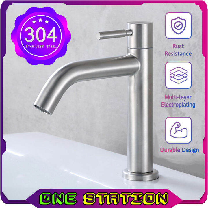 SUS 304 Stainless Steel Bathroom Basin Tap Lazada