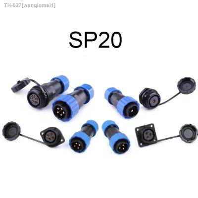 ✠❖ SP20 IP68 Waterproof Connector plug Back nut/Square/Docking/Flange welding type Cable Wire Connector Aviation Connectors