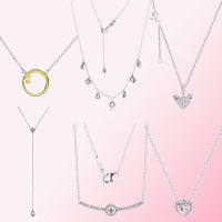 100 925 sterling silver Shine Shooting Star Necklaces Dangling Geometric Shapes Drop Necklace Heart Angel Wings Clavicle chain