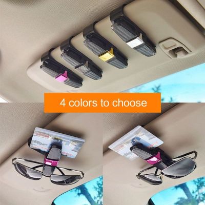 4 Warna Penjepit Pengencang Kacamata Pelindung Matahari Otomatis Kacamata Hitam Universal Penjepit Kartu Tiket Aksesori Interior Mobil