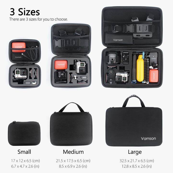 กระเป๋าชุดอุปกรณ์เสริมสำหรับ-go-pro-ของ-vamson-สำหรับ-gopro-hero-8สีดำ7-6-5ซองกันน้ำ-pu-สำหรับ-dji-yi-เปลือกแข็งกล่องเก็บของ-vp808