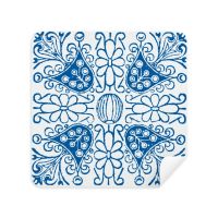 Talavera Blue Flower Ilustration Pattern Glasses Cloth Screen Cleaner Suede Fabric 2 Pack Lens Cleaners