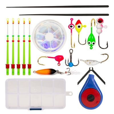 Ice Fishing Rod with Fishing Jig High Carbon Steel Fishing Hook Fishing Kit Lines Ice Fishing Accessories