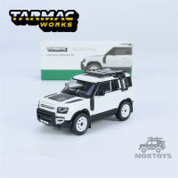 Tarmac Works 1:64พิทักษ์แลนด์โรเวอร์90กลุ่มรถโมเดล Diecast โลหะสีขาว