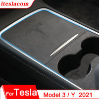 New Tesla Model 3  Central Control Panel Sticker Interior Accessories Model Y  Center Console Cover Faux Fur Film Model3